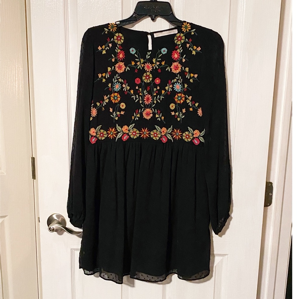 Zara Trafaluc Sheer Sleeve Mini Dress